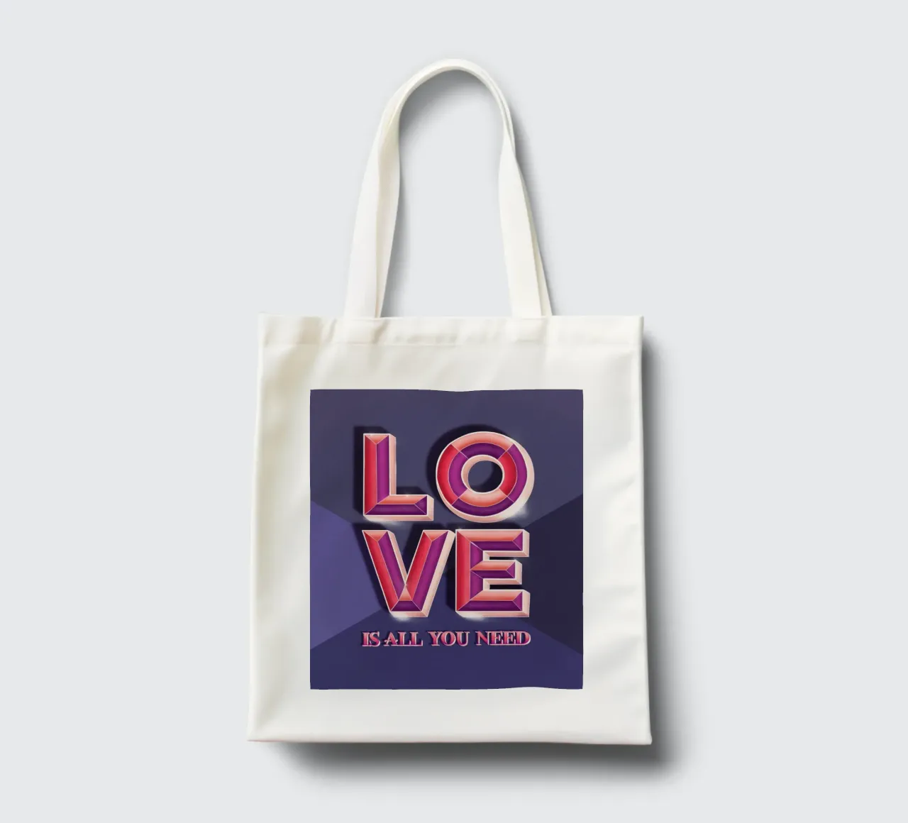 L'amore è tutto ciò che serve. Letteratura 3D a mano borsa in juta da CalliLetters