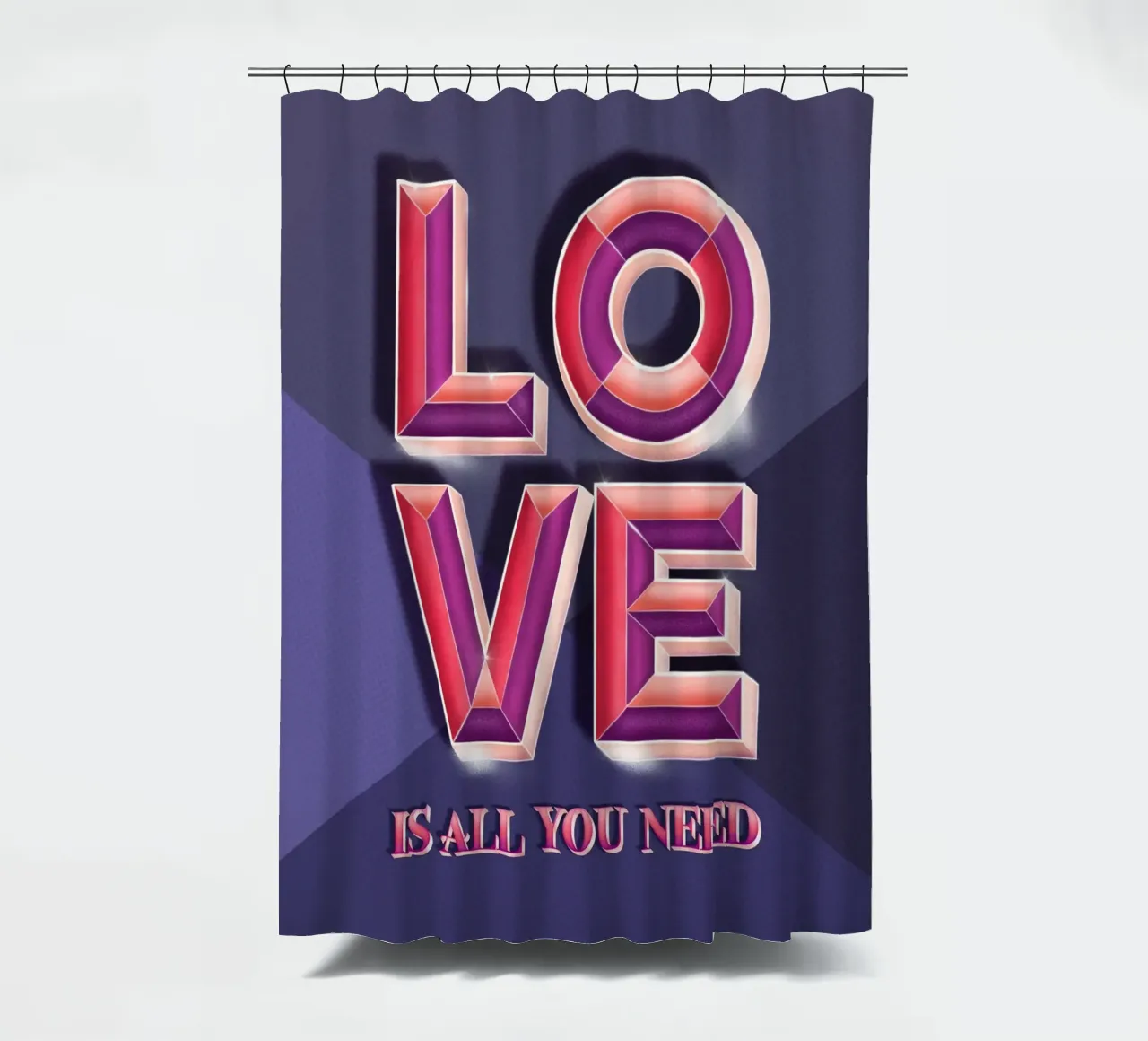 L'amore è tutto ciò che serve. Letteratura 3D a mano tenda da doccia da CalliLetters