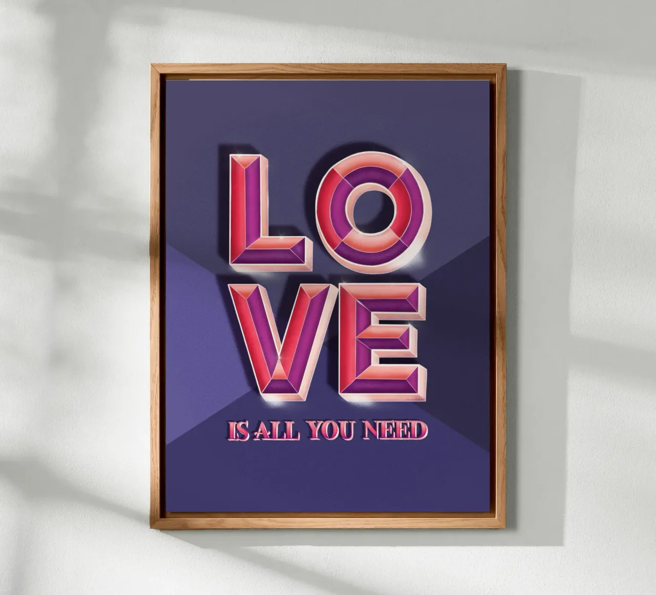 L'amore è tutto ciò che serve. Letteratura 3D a mano alluminio dibond da CalliLetters