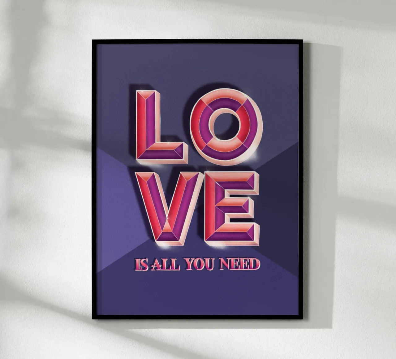 Liebe ist alles, was du brauchst. Cooles 3D-Hand Lettering Poster von CalliLetters