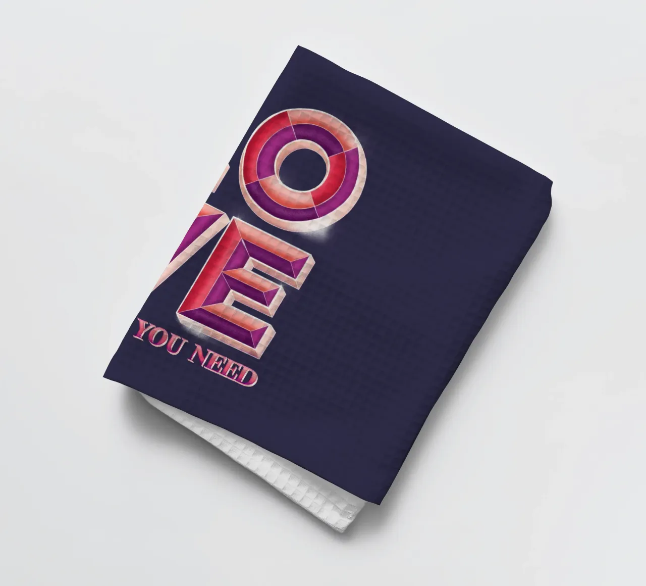 L'amore è tutto ciò che serve. Letteratura 3D a mano canovaccio da cucina da CalliLetters