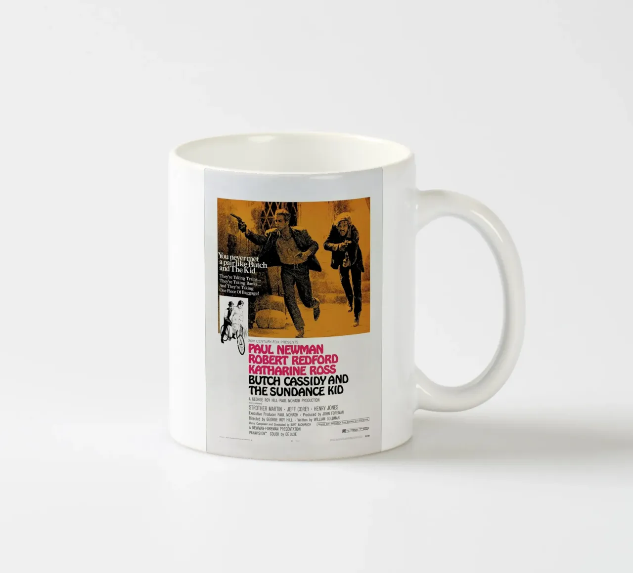 ‘Butch Cassidy and the Sundance Kid’ Retro Movie Poster tazza in ceramica da Gallery Print and Art Limited