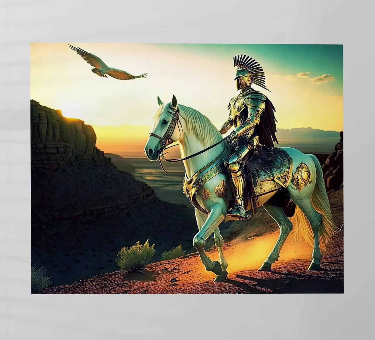 CHEVALIER SUR UN CHEVAL. VERT. pellicola backlit da Thierry vobmann photography
