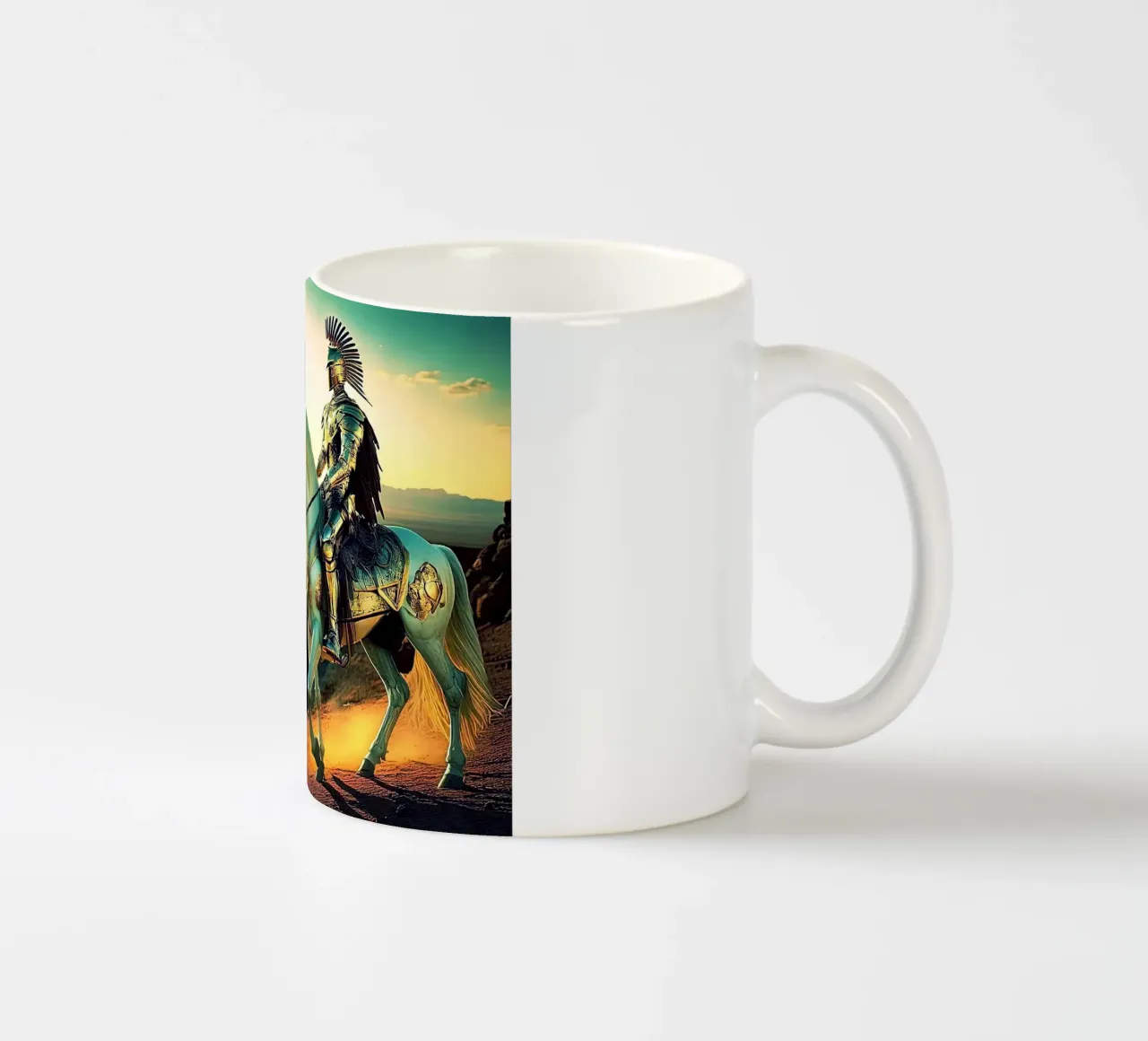 CHEVALIER SUR UN CHEVAL. VERT. tazza in ceramica da Thierry vobmann photography
