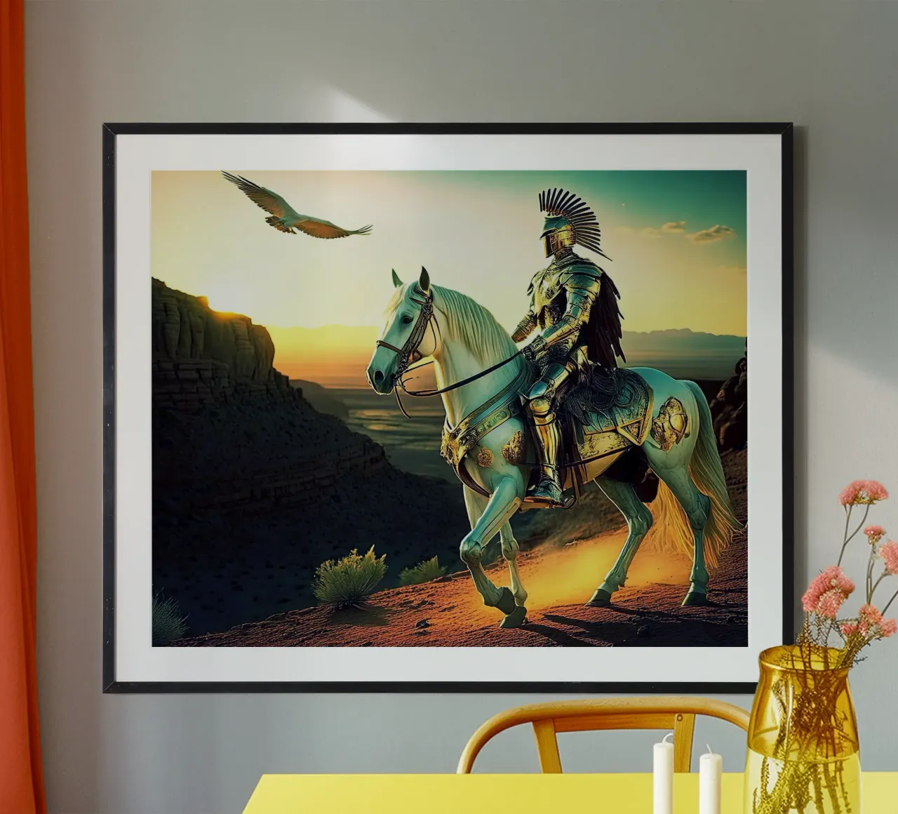 CHEVALIER SUR UN CHEVAL. VERT. carta hahnemühle da Thierry vobmann photography