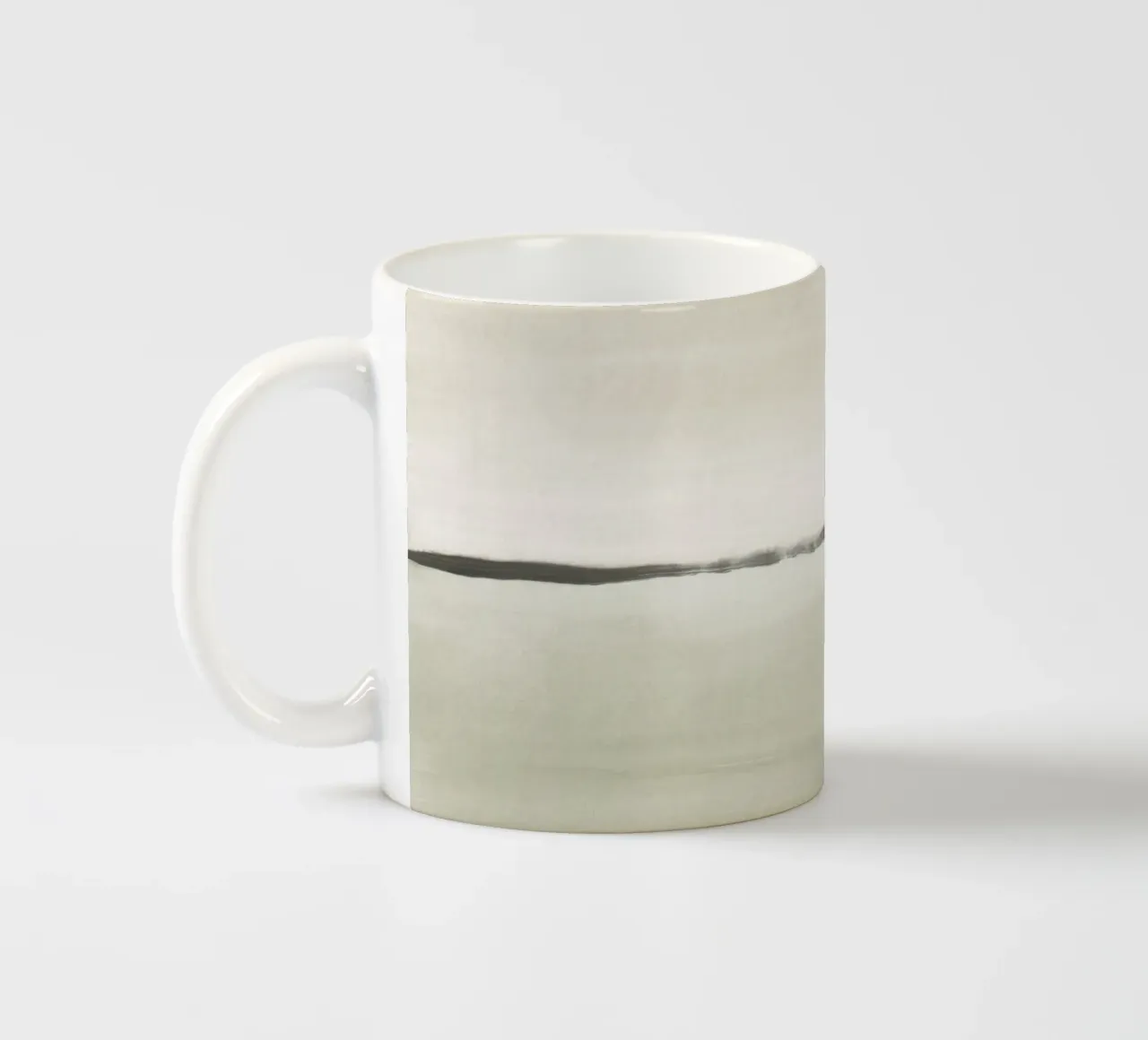 Aquarelle minimaliste verte et beige mug en céramique de NouveauPrints