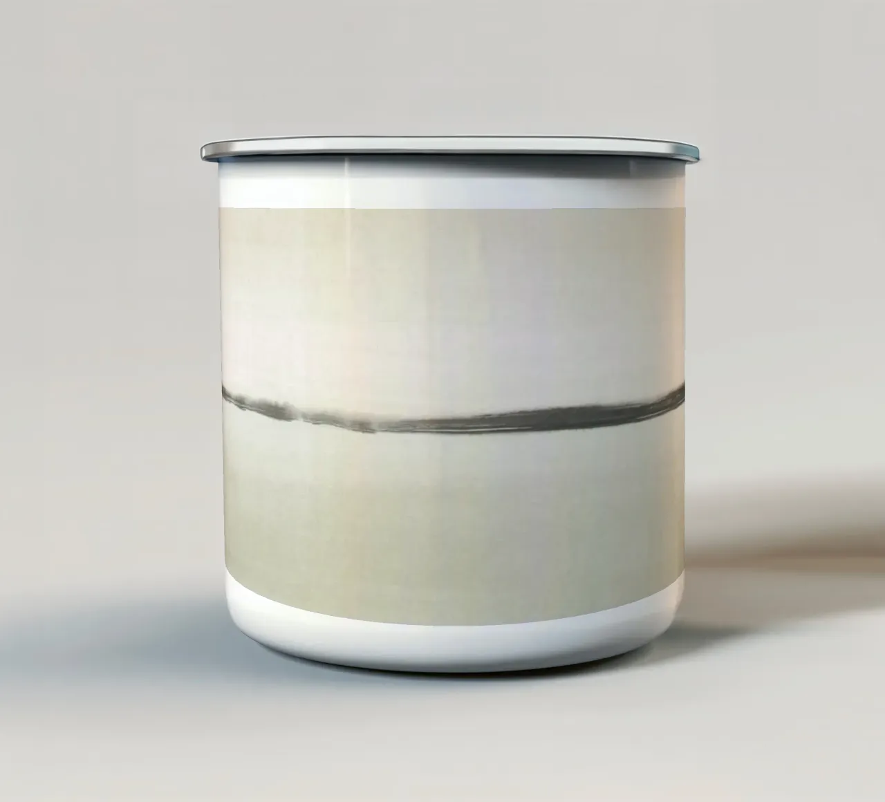 Acquerello minimalista verde e beige tazza in smalto da NouveauPrints
