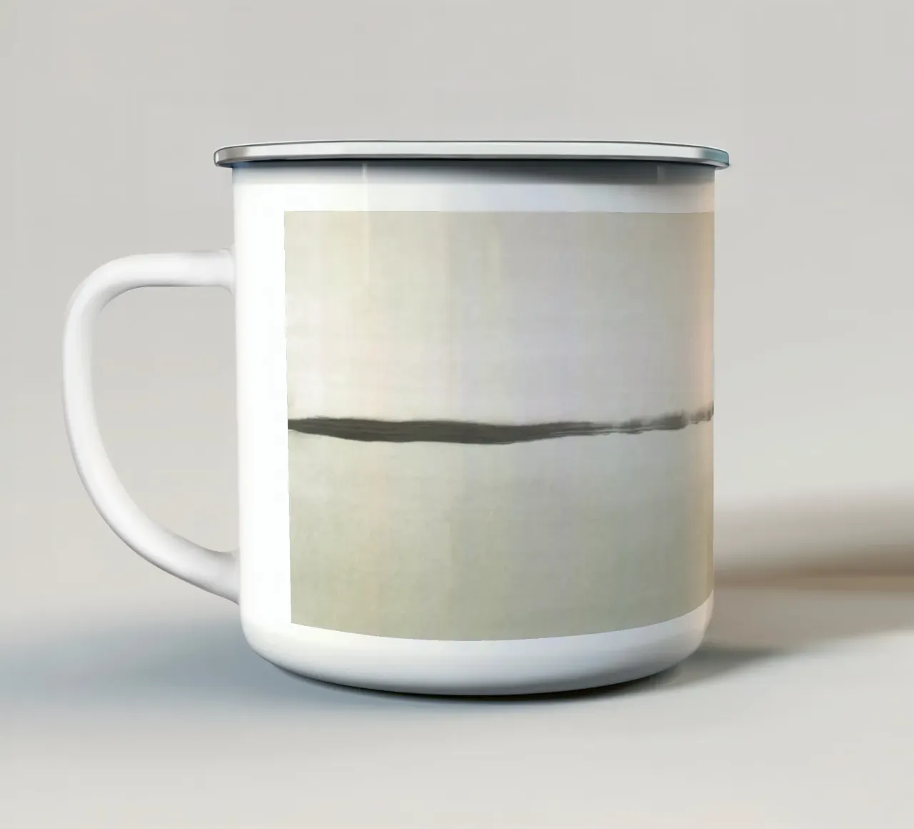 Acquerello minimalista verde e beige tazza in smalto da NouveauPrints