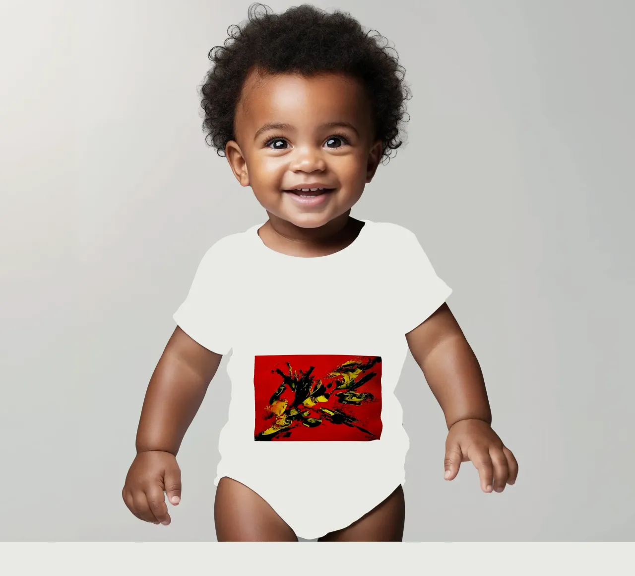 MESSAGE FROM THE HEART 1. Kurzarm Babybody von Thierry Vobmann Abstract painting