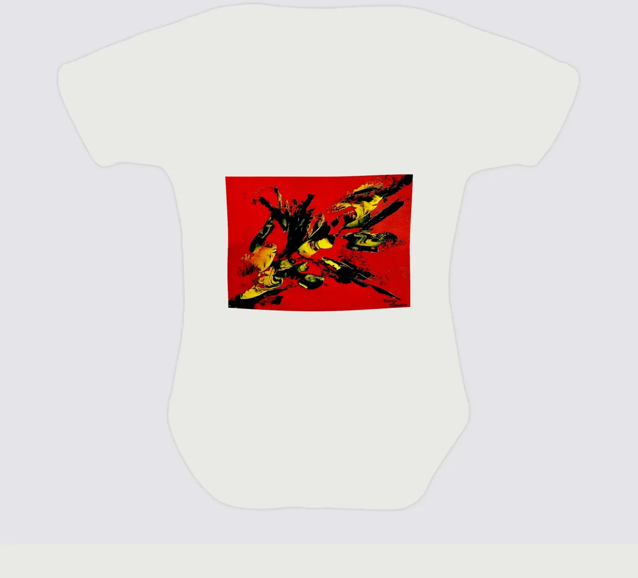 MESSAGE FROM THE HEART 1. Kurzarm Babybody von Thierry Vobmann Abstract painting