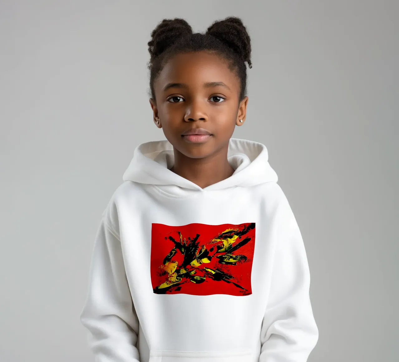 MESSAGE FROM THE HEART 1. sudadera con capucha para niño de Thierry Vobmann Abstract painting