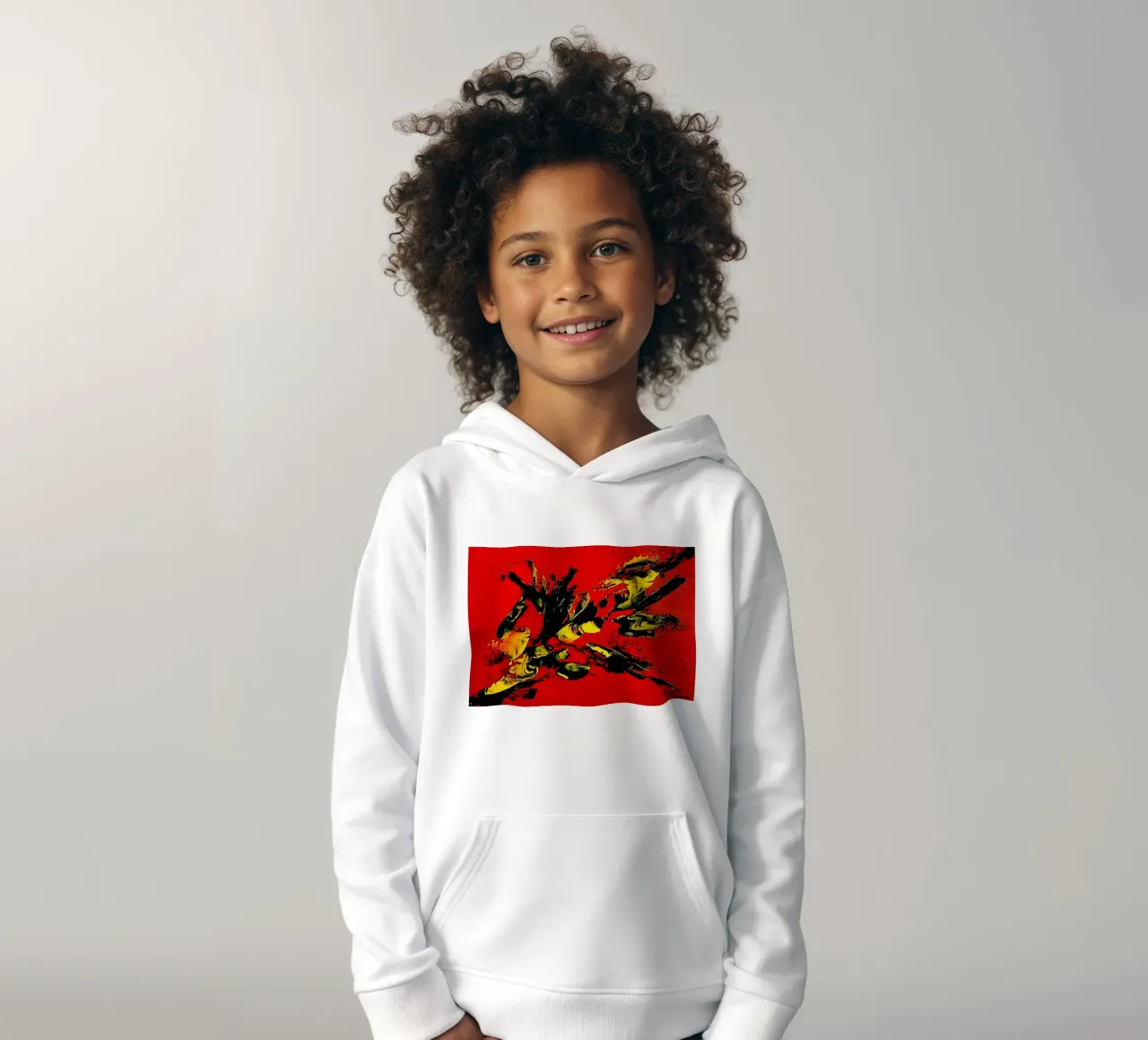 MESSAGE FROM THE HEART 1. sudadera con capucha para niño de Thierry Vobmann Abstract painting
