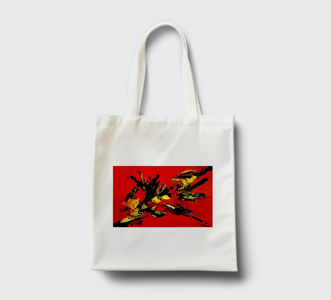 MESSAGE FROM THE HEART 1. borsa in juta da Thierry Vobmann Abstract painting