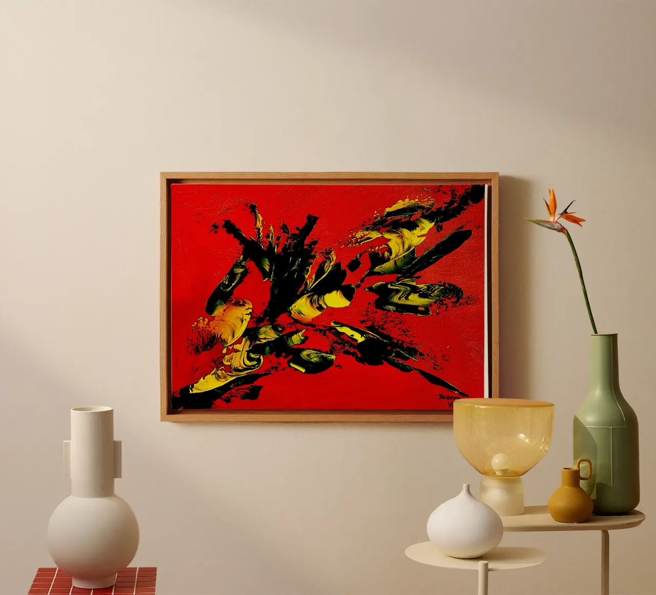 MESSAGE FROM THE HEART 1. canvas van Thierry Vobmann Abstract painting