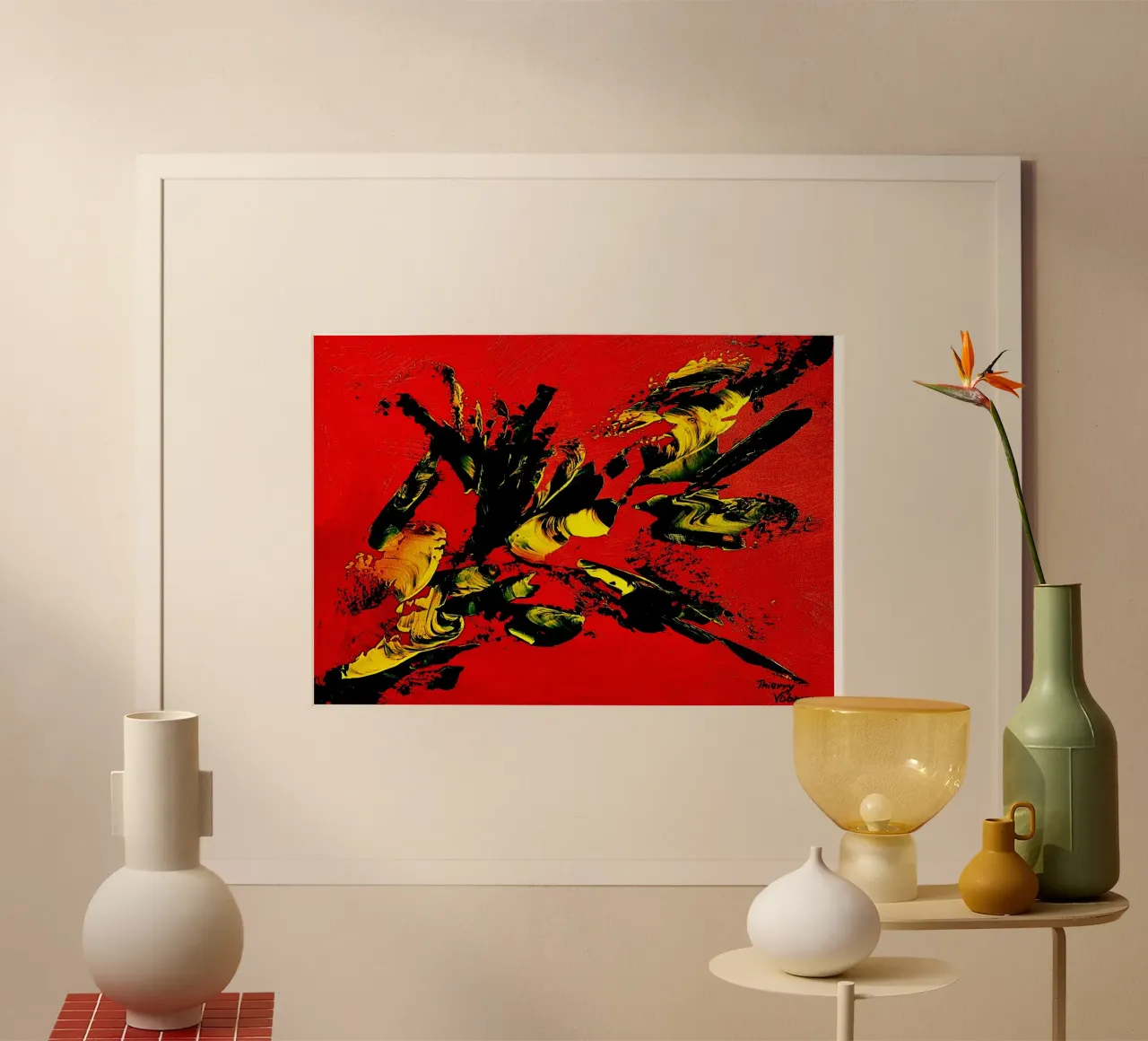 MESSAGE FROM THE HEART 1. carta hahnemühle da Thierry Vobmann Abstract painting