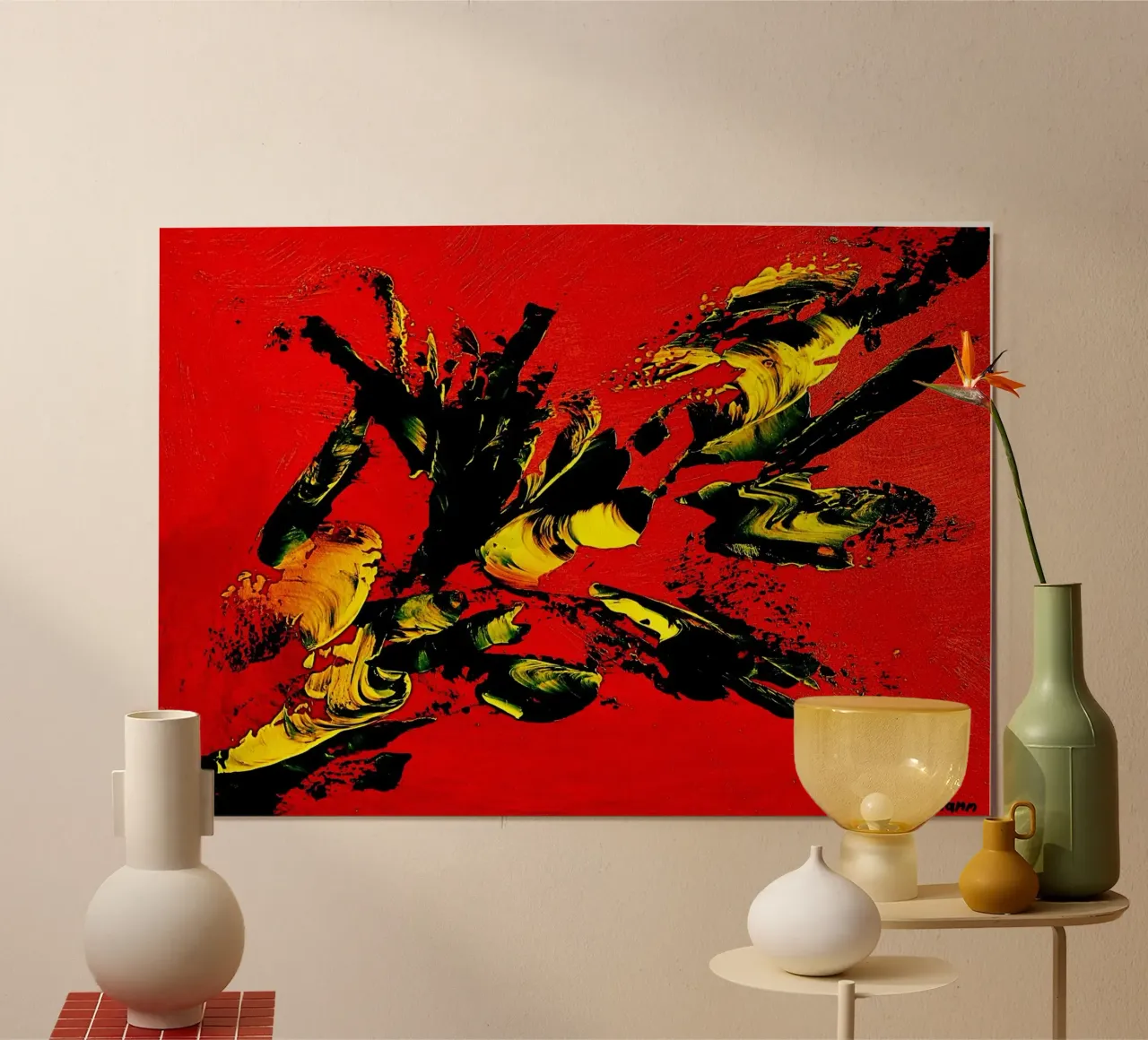 MESSAGE FROM THE HEART 1. carta hahnemühle da Thierry Vobmann Abstract painting