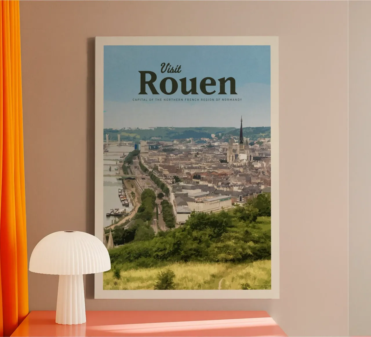 Reizen naar Rouen canvas met Baklijst van Mercury Club