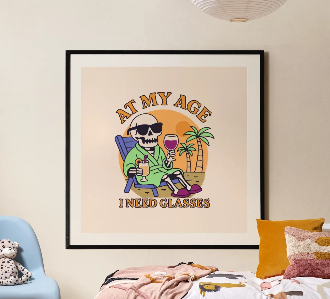 A mi edad necesito gafas poster con marco de aluminio de Loobs