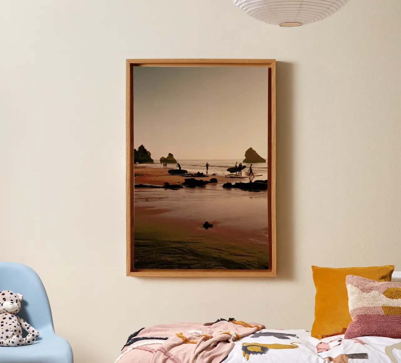 Surf Boards At The Coast canvas met Baklijst van Sebastian Hilgetag