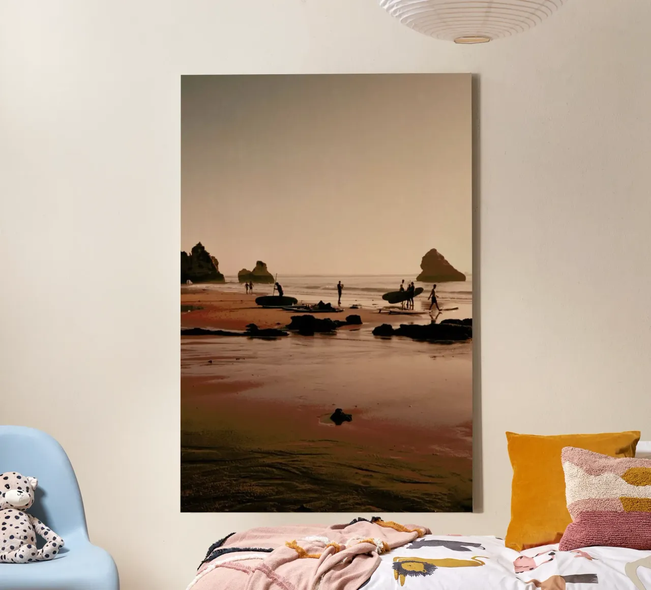 Surf Boards At The Coast canvas met Baklijst van Sebastian Hilgetag