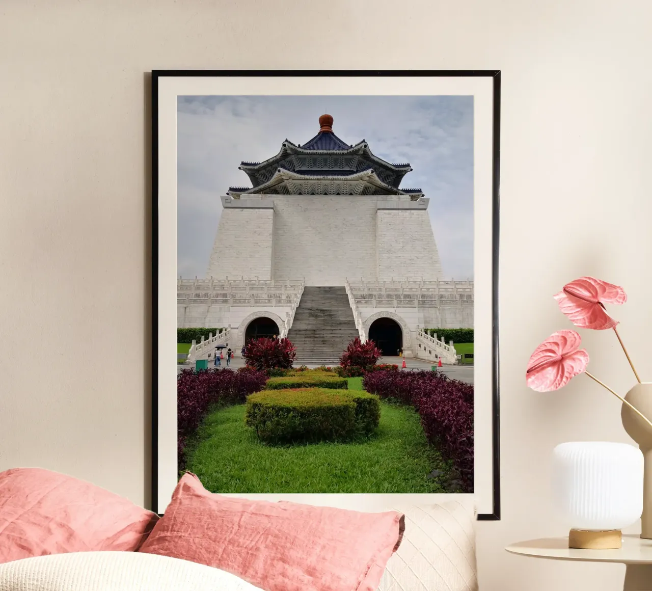 Taipei architecture poster con telaio in legno da gtobonart