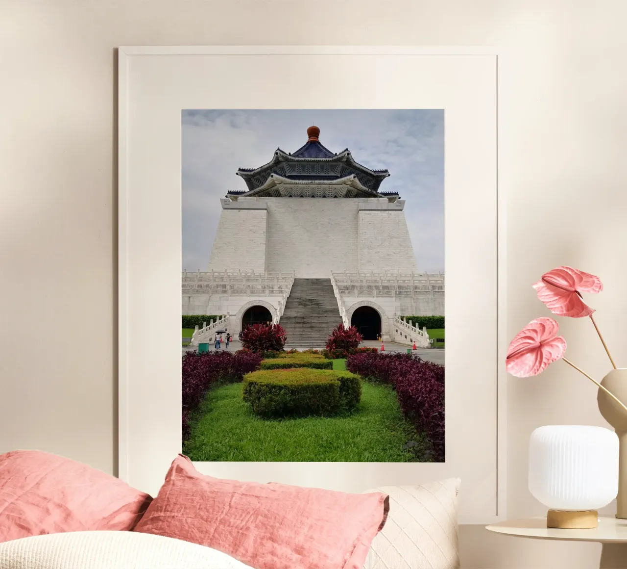 Taipei architecture poster con telaio in legno da gtobonart