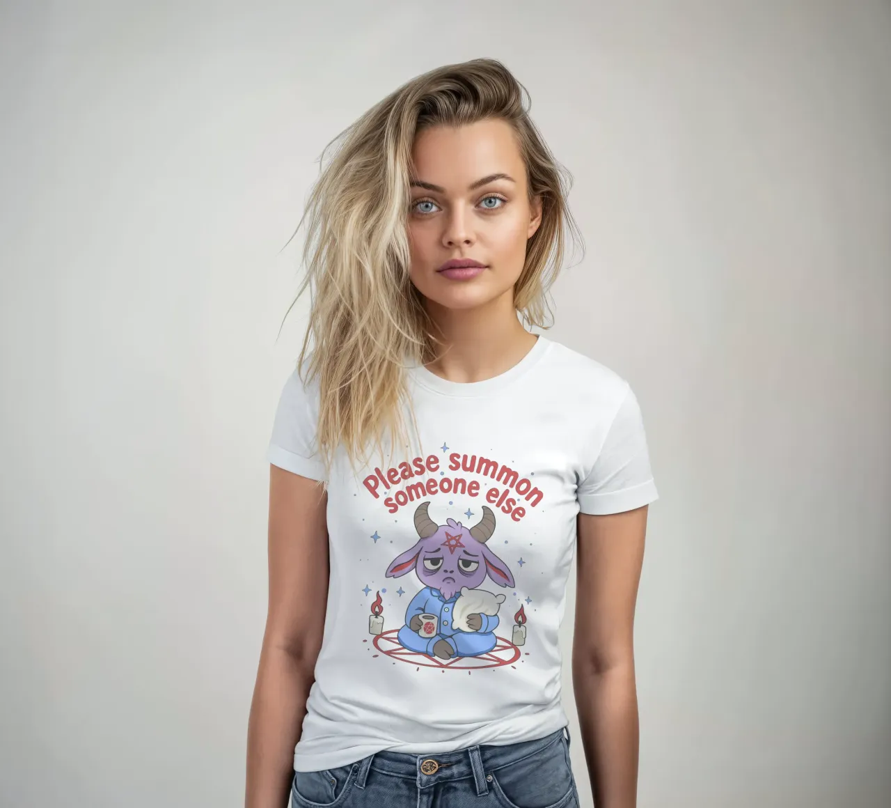 Please Summon Someone Else women's fitted t-shirt by Loobs