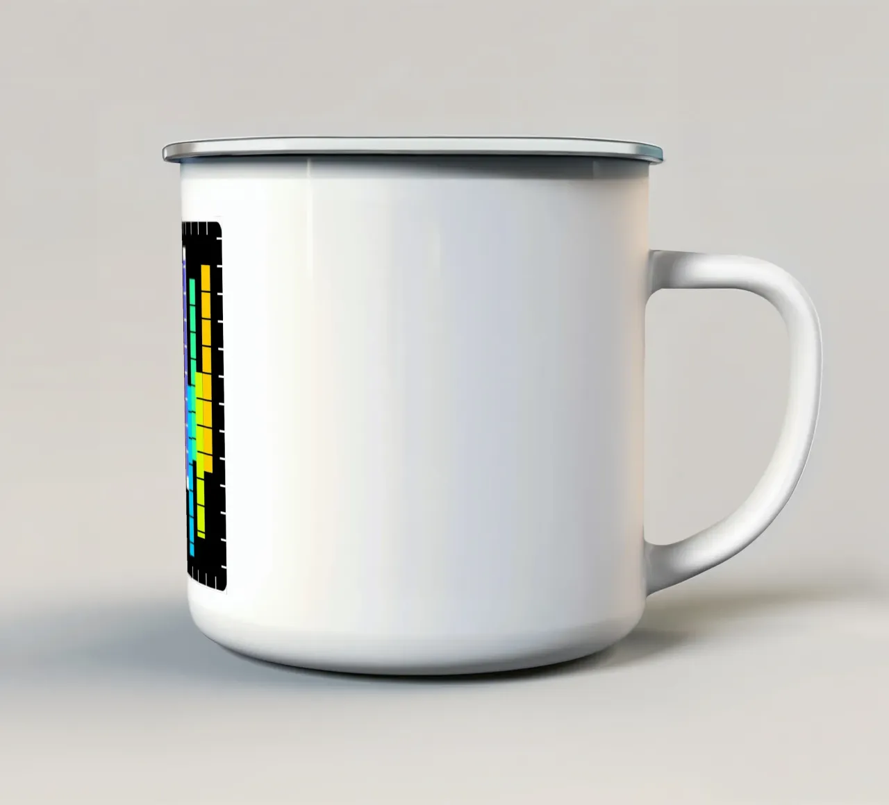 Pila di colori su sfondo nero tazza in smalto da Gürsel Yesil Digital Art