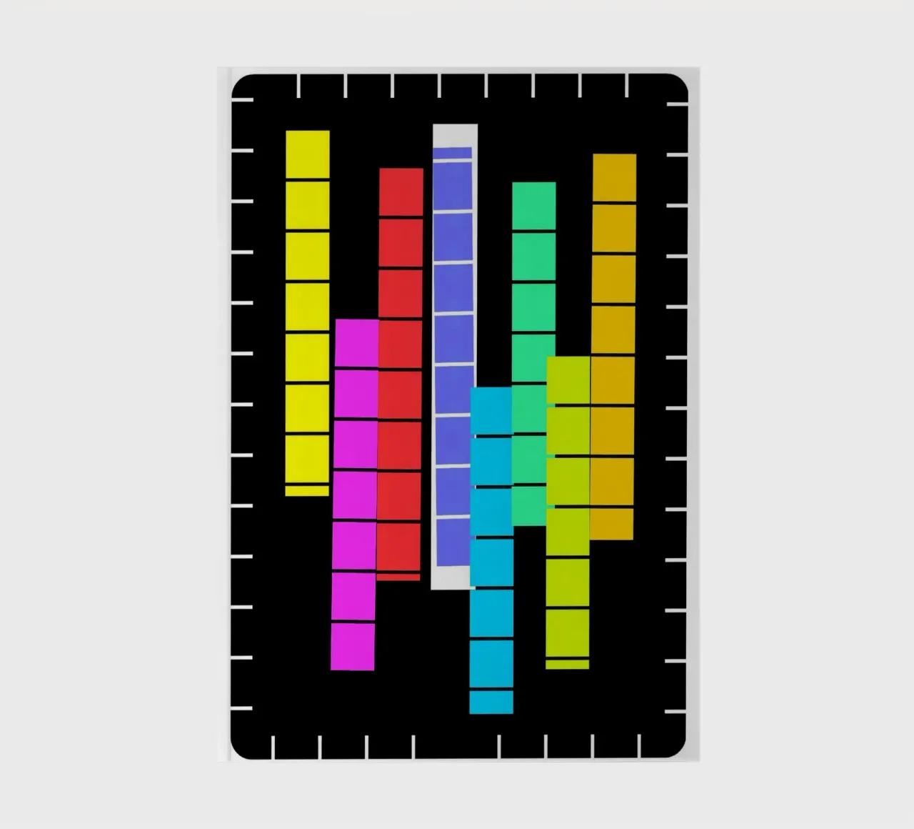 Stack of colours on a black background notebook by Gürsel Yesil Digital Art