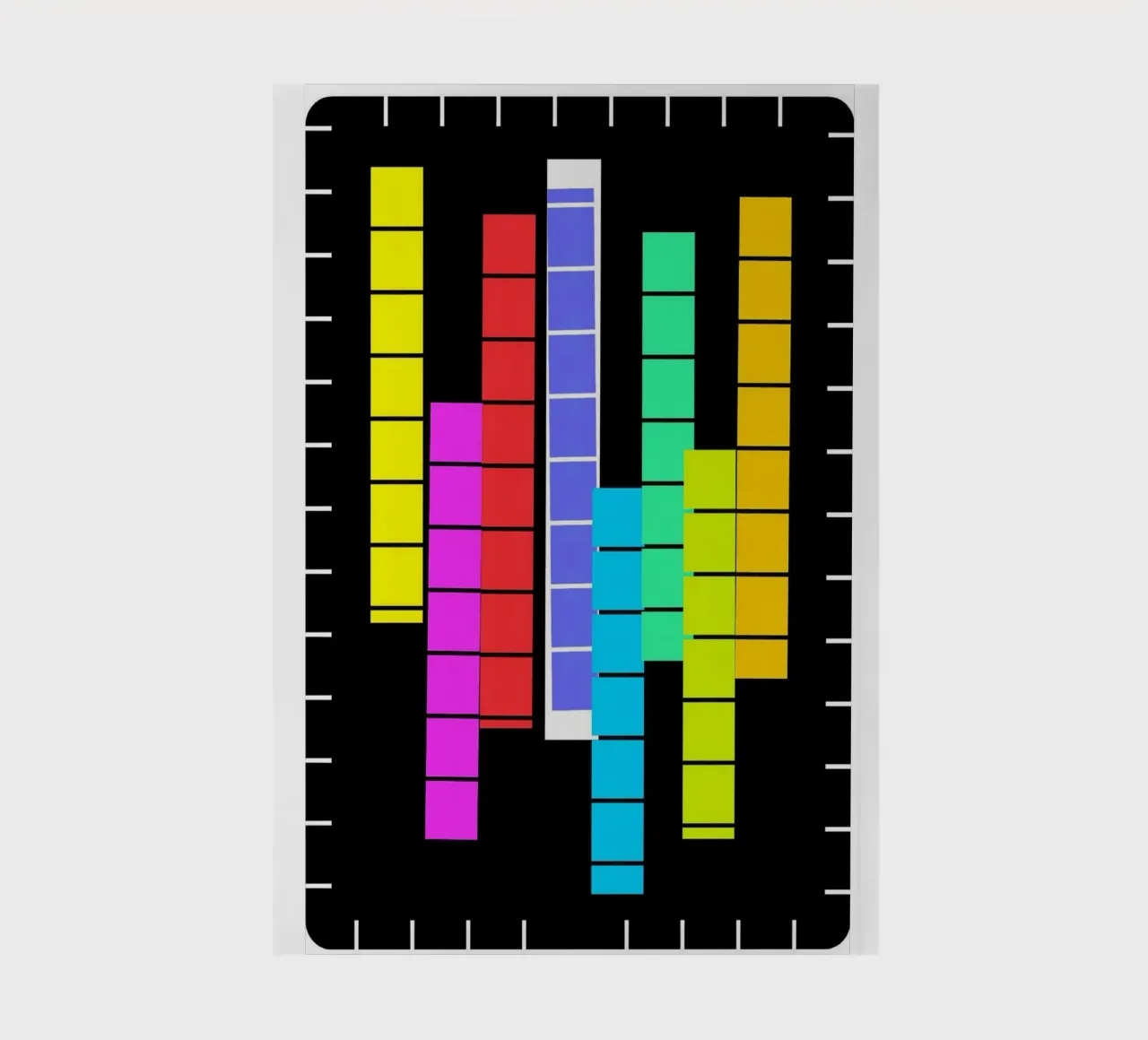 Stack of colours on a black background notebook by Gürsel Yesil Digital Art