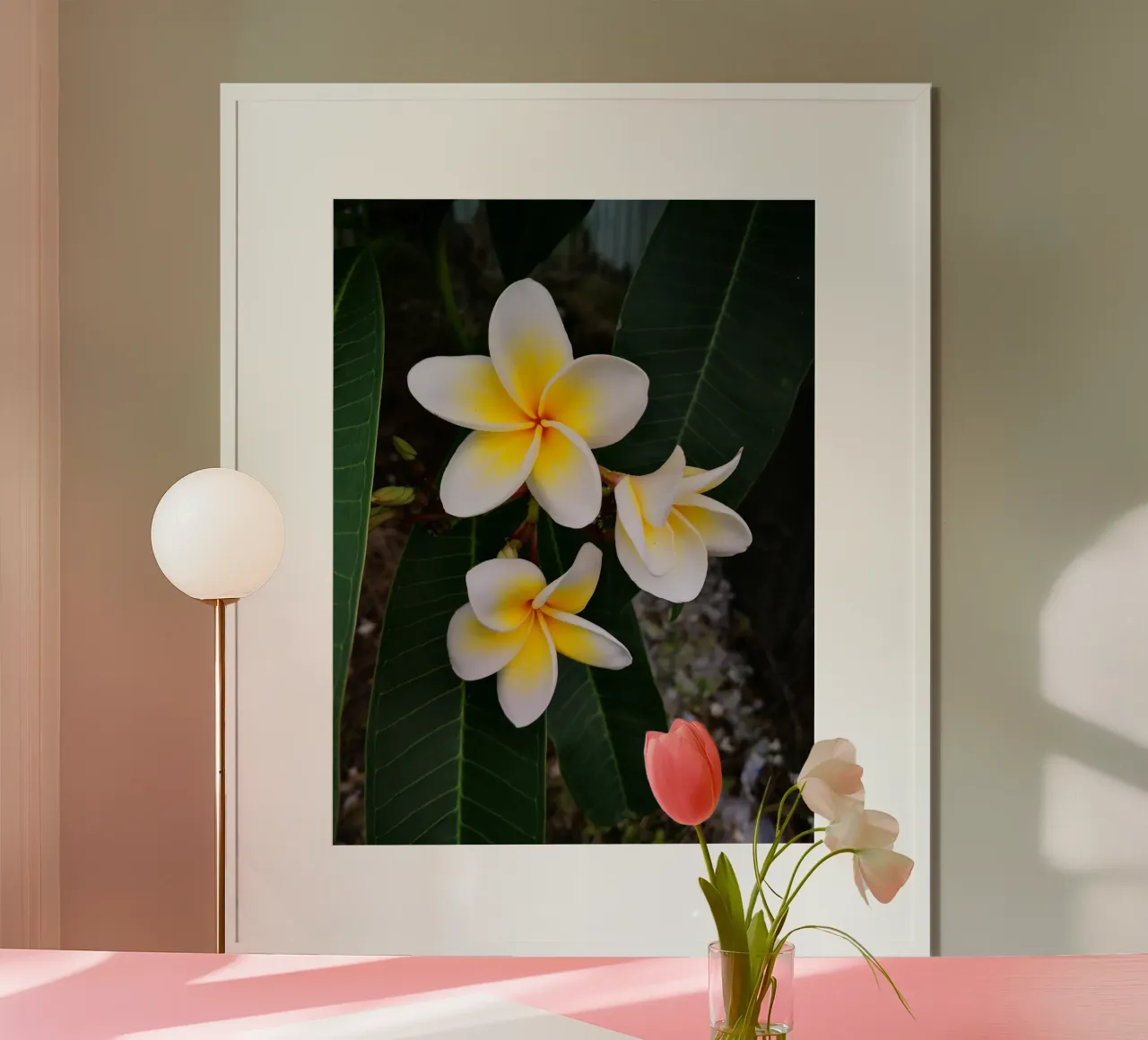 Island flower poster con telaio in legno da gtobonart