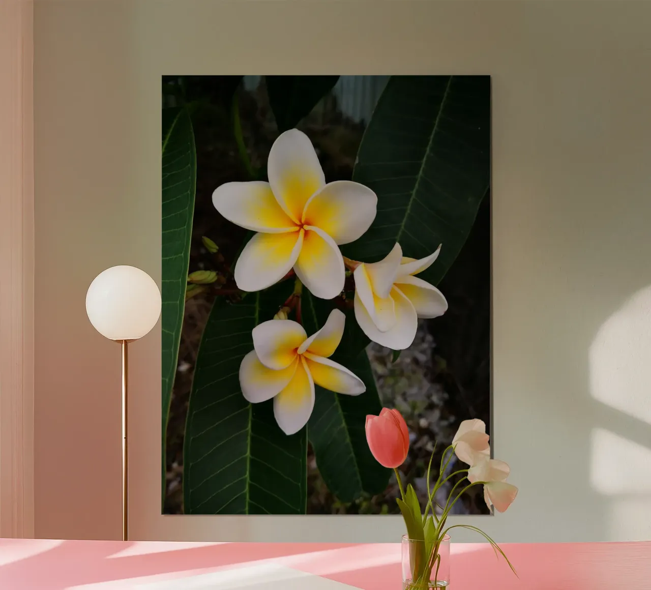 Island flower poster con telaio in legno da gtobonart