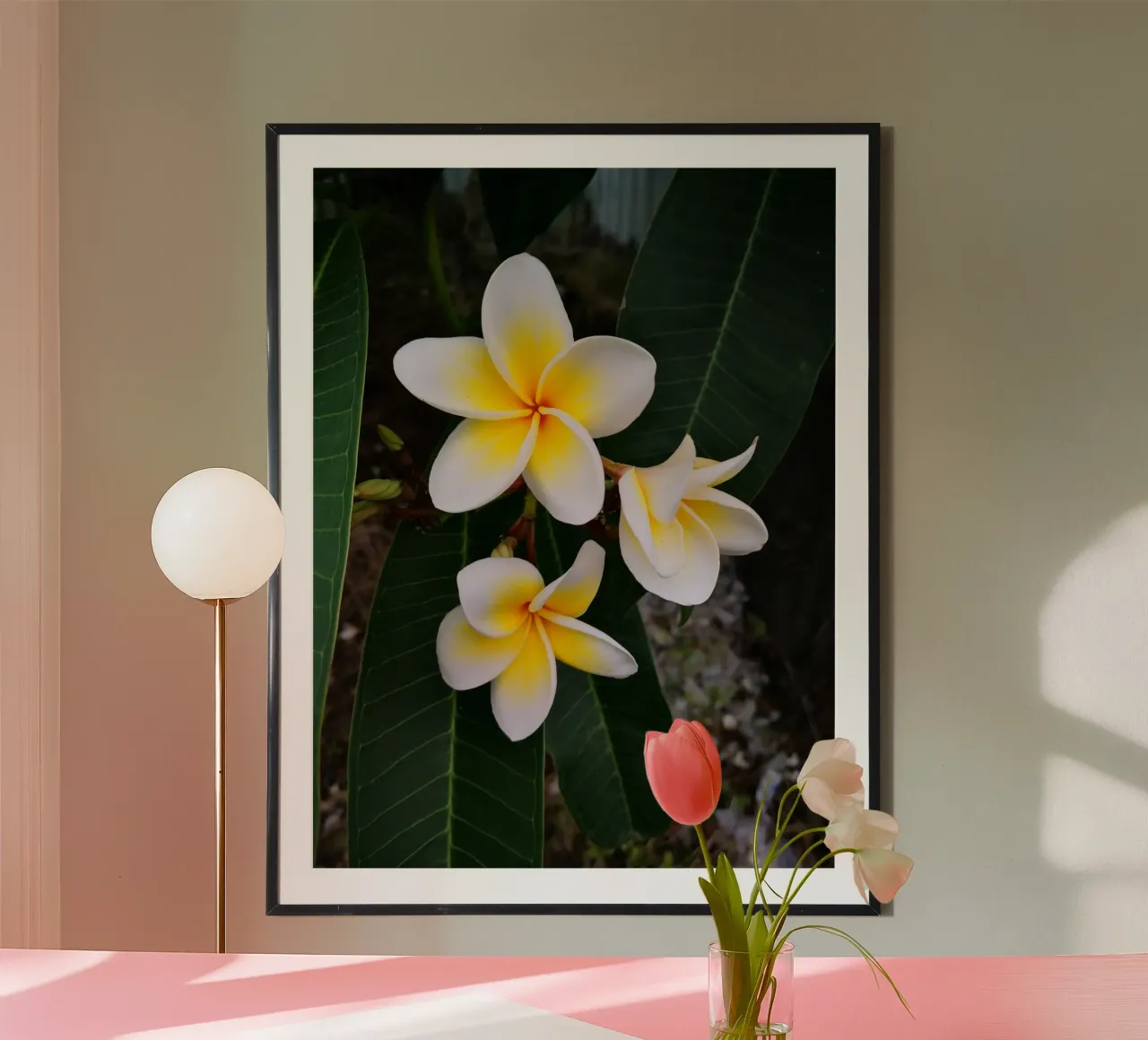Island flower poster con telaio in legno da gtobonart
