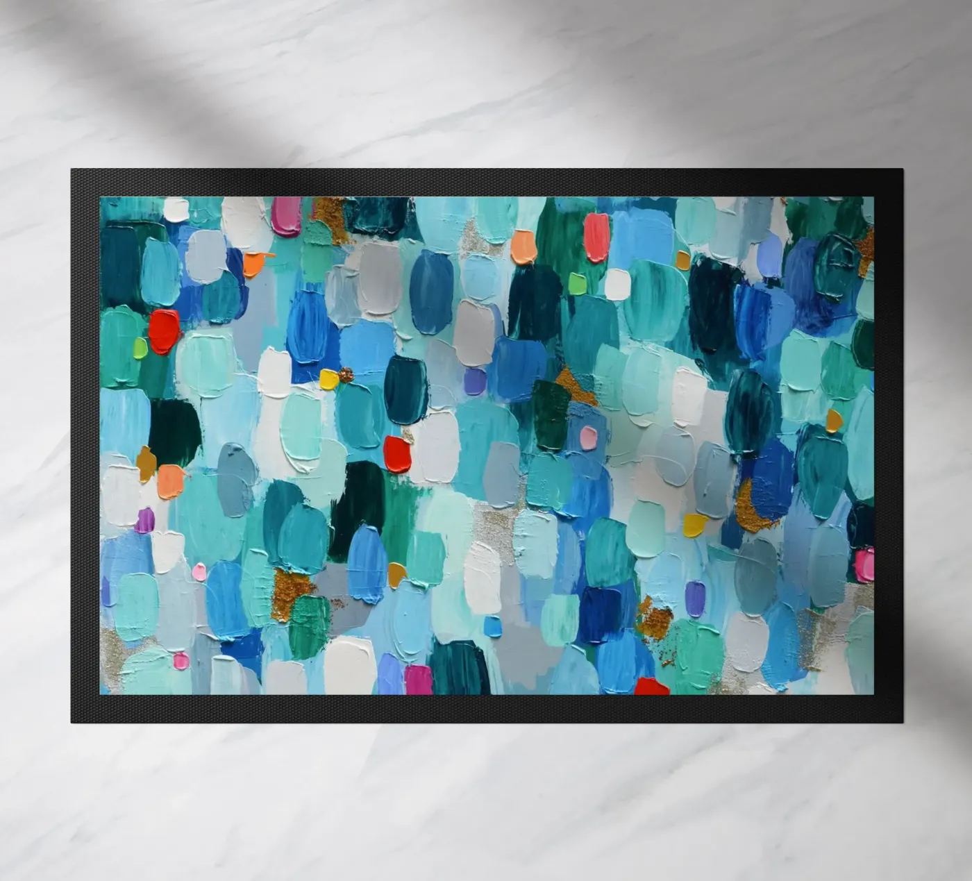 Emerald Confetti doormat by annmariecoolick