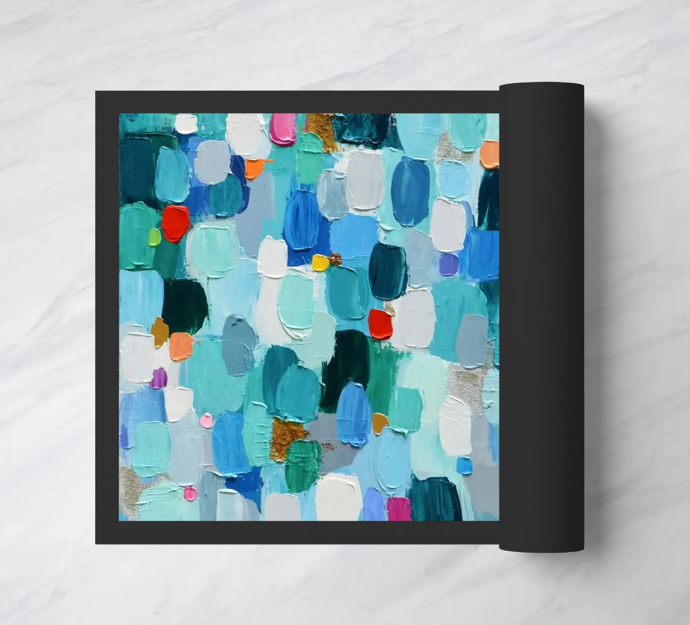 Emerald Confetti doormat by annmariecoolick