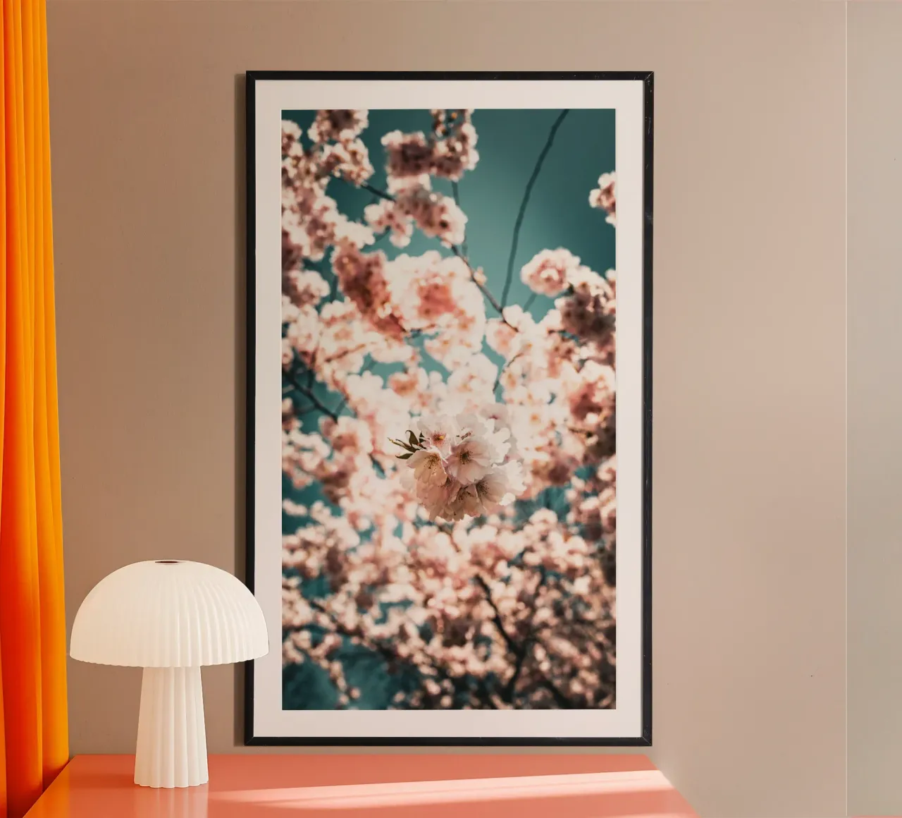 Kirschblüte poster con telaio in legno da Flo Klein