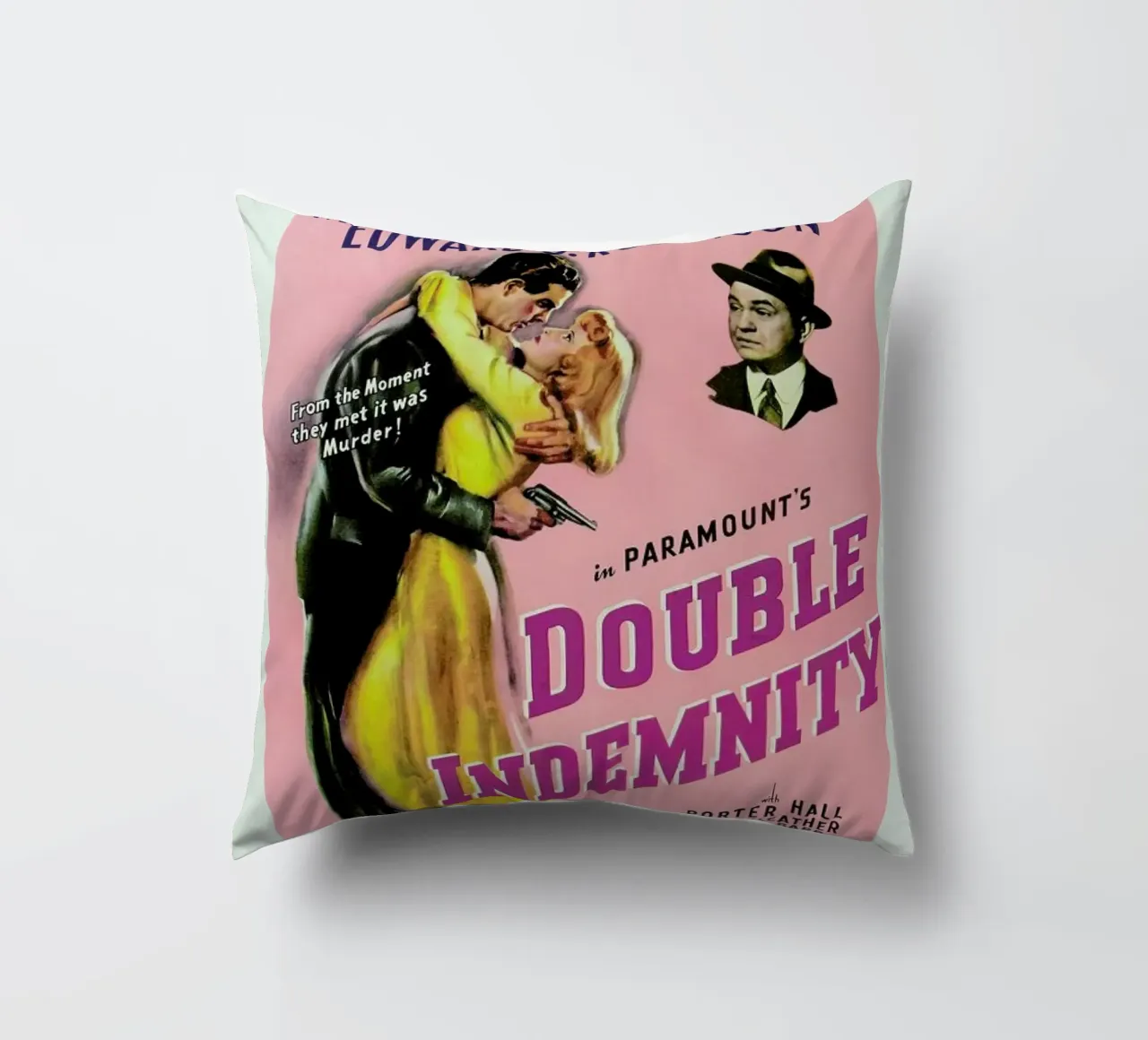 ‘Double Indemnity’ Retro Movie Poster cuscino da Gallery Print and Art Limited