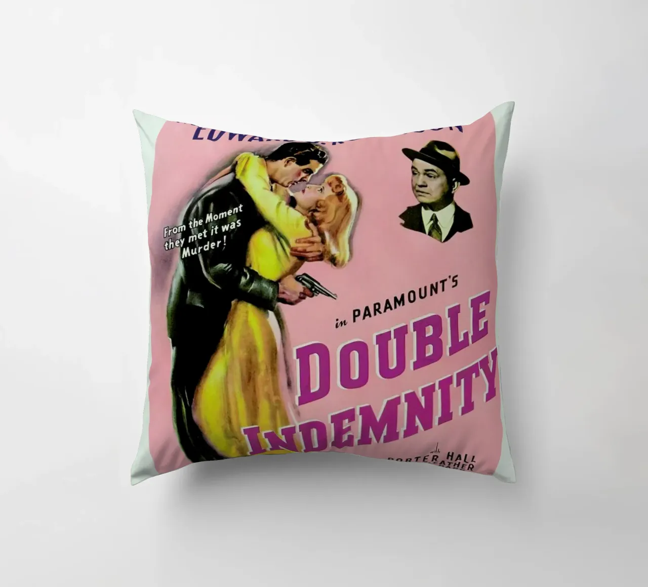 ‘Double Indemnity’ Retro Movie Poster cuscino da Gallery Print and Art Limited