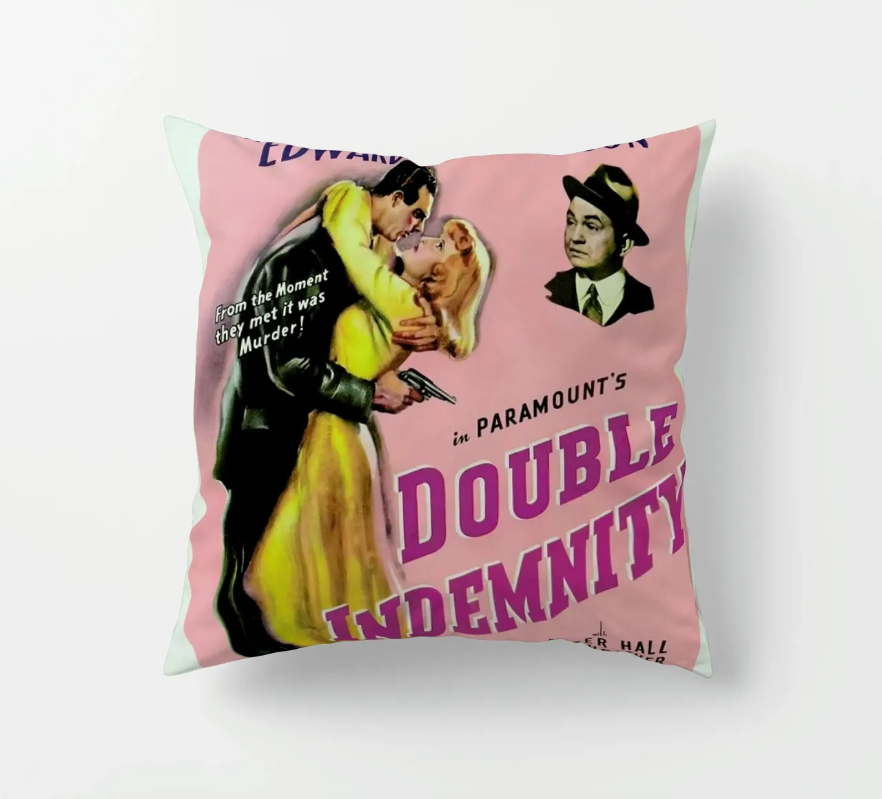 ‘Double Indemnity’ Retro Movie Poster cuscino da Gallery Print and Art Limited