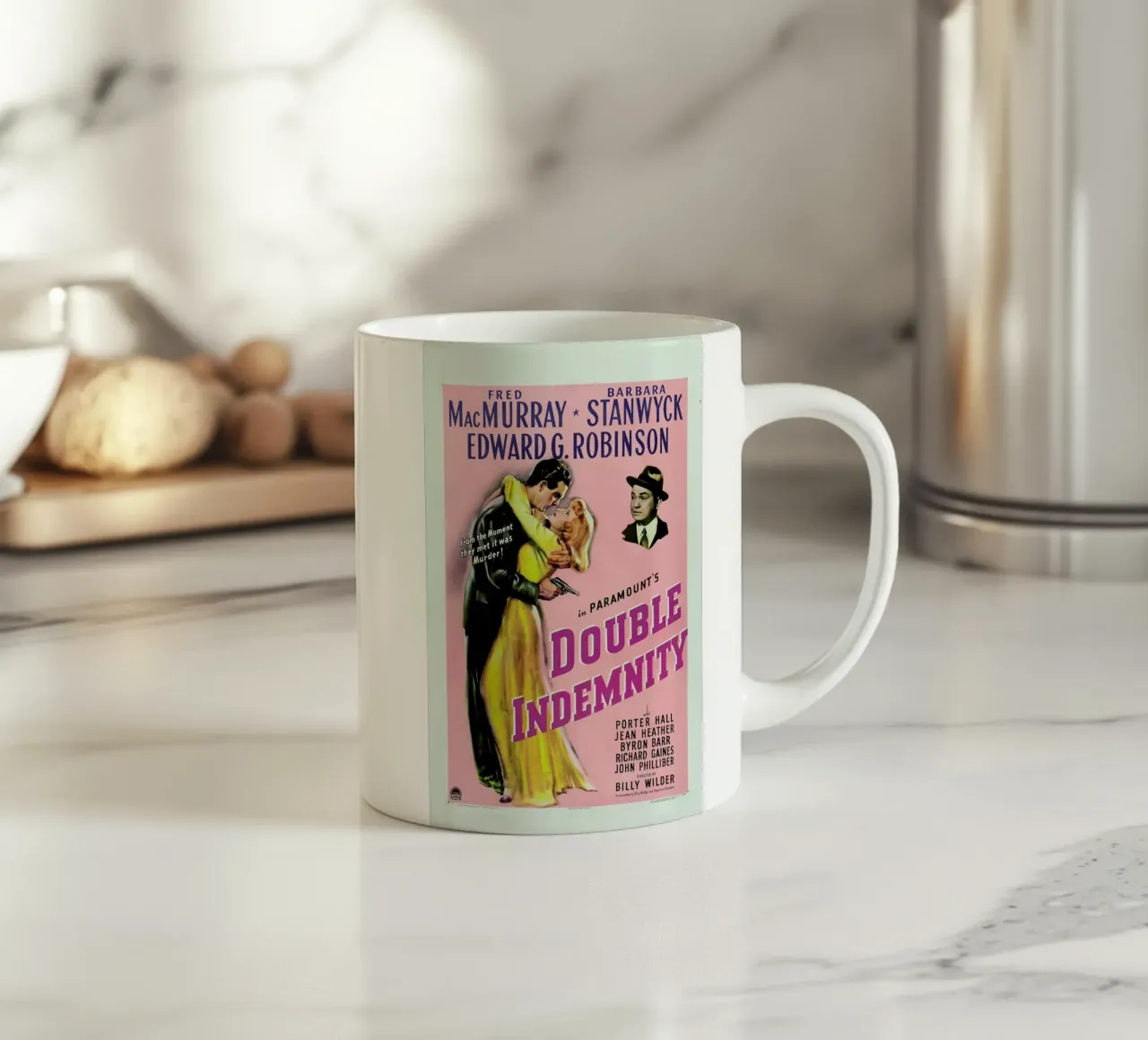 ‘Double Indemnity’ Retro Movie Poster tazza in ceramica da Gallery Print and Art Limited
