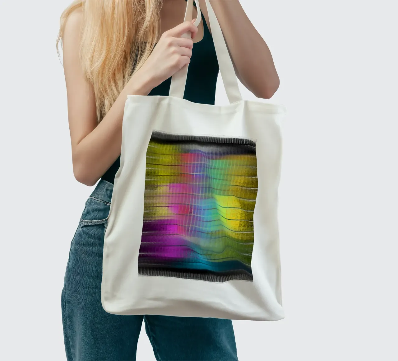 Slightly blurred colour spectrum on a black background tote bag by Gürsel Yesil Digital Art