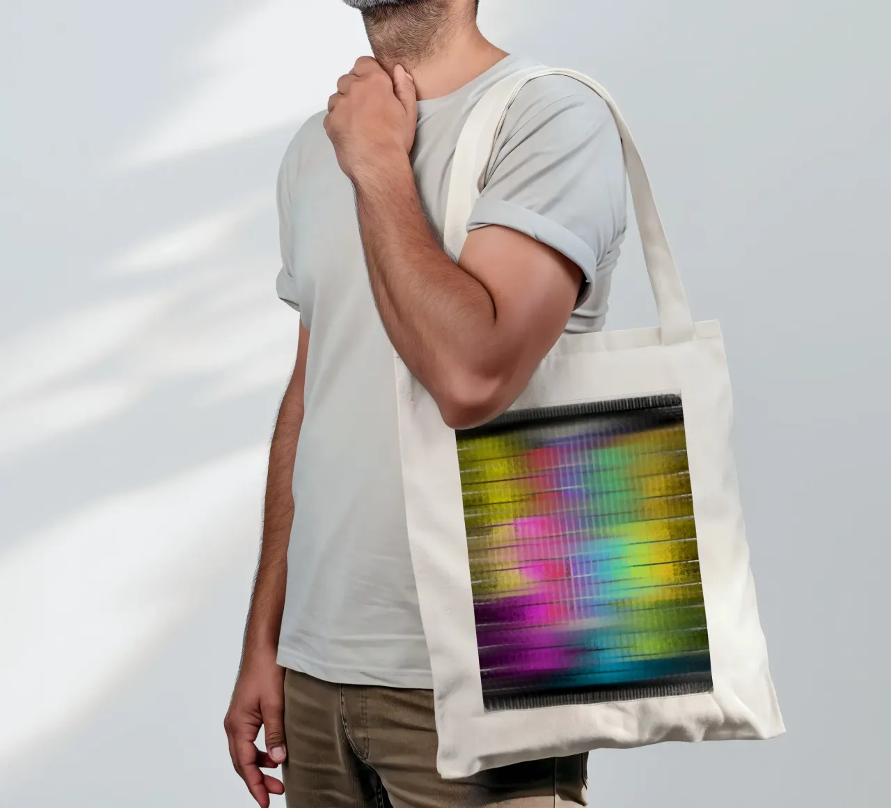 Slightly blurred colour spectrum on a black background tote bag by Gürsel Yesil Digital Art