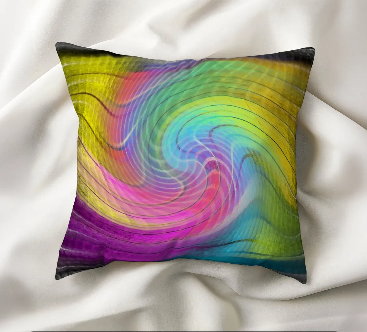 Colour spectrum in the vortex decorative cushion by Gürsel Yesil Digital Art