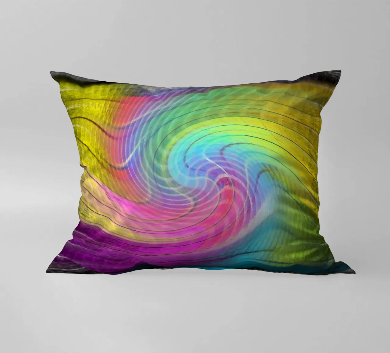 Colour spectrum in the vortex decorative cushion by Gürsel Yesil Digital Art
