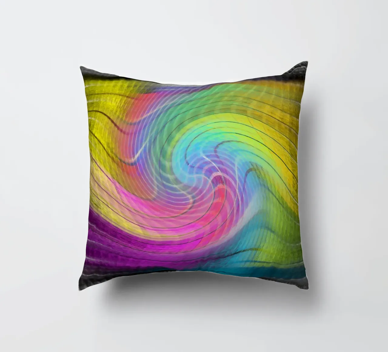 Colour spectrum in the vortex decorative cushion by Gürsel Yesil Digital Art