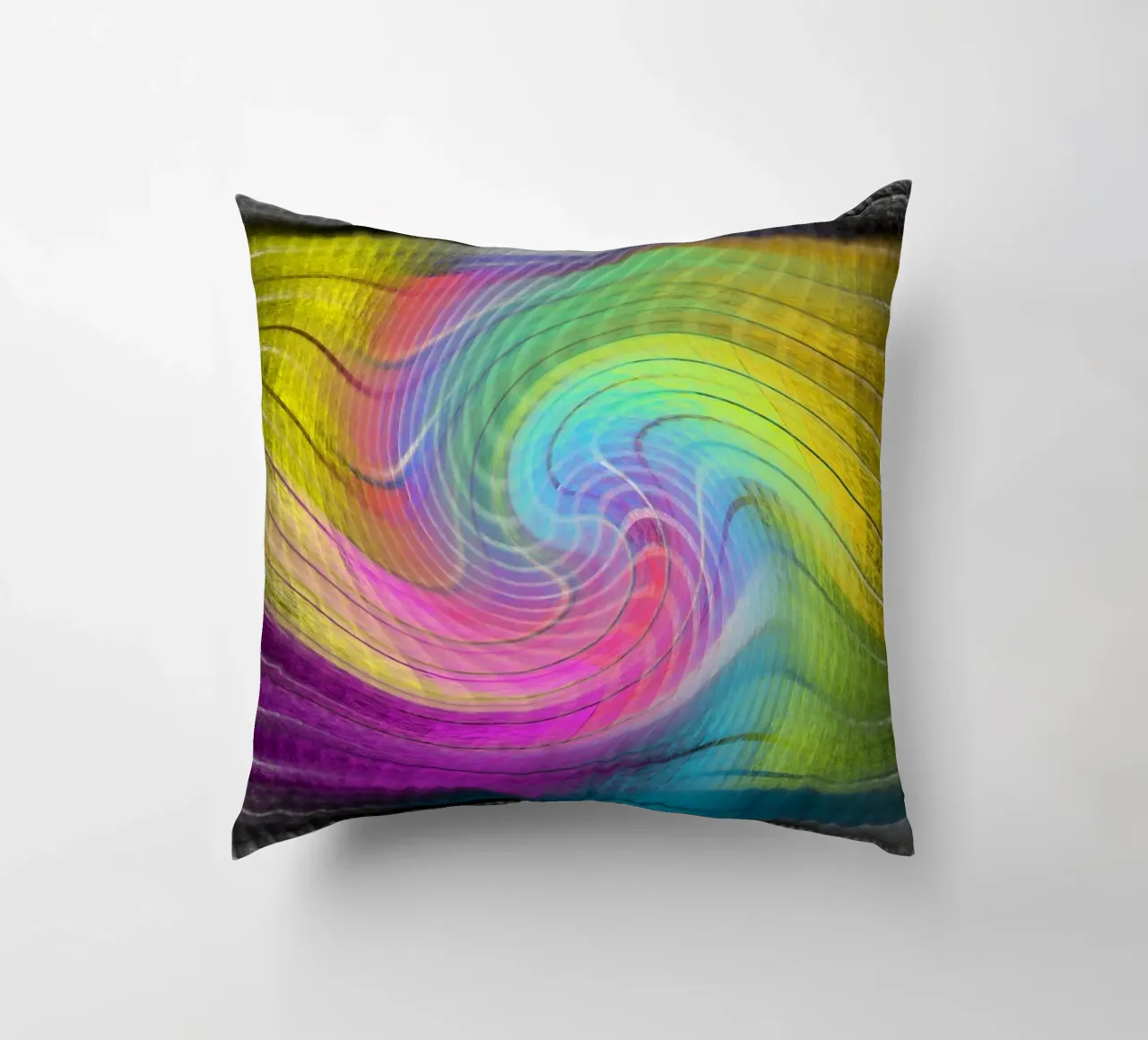 Colour spectrum in the vortex decorative cushion by Gürsel Yesil Digital Art