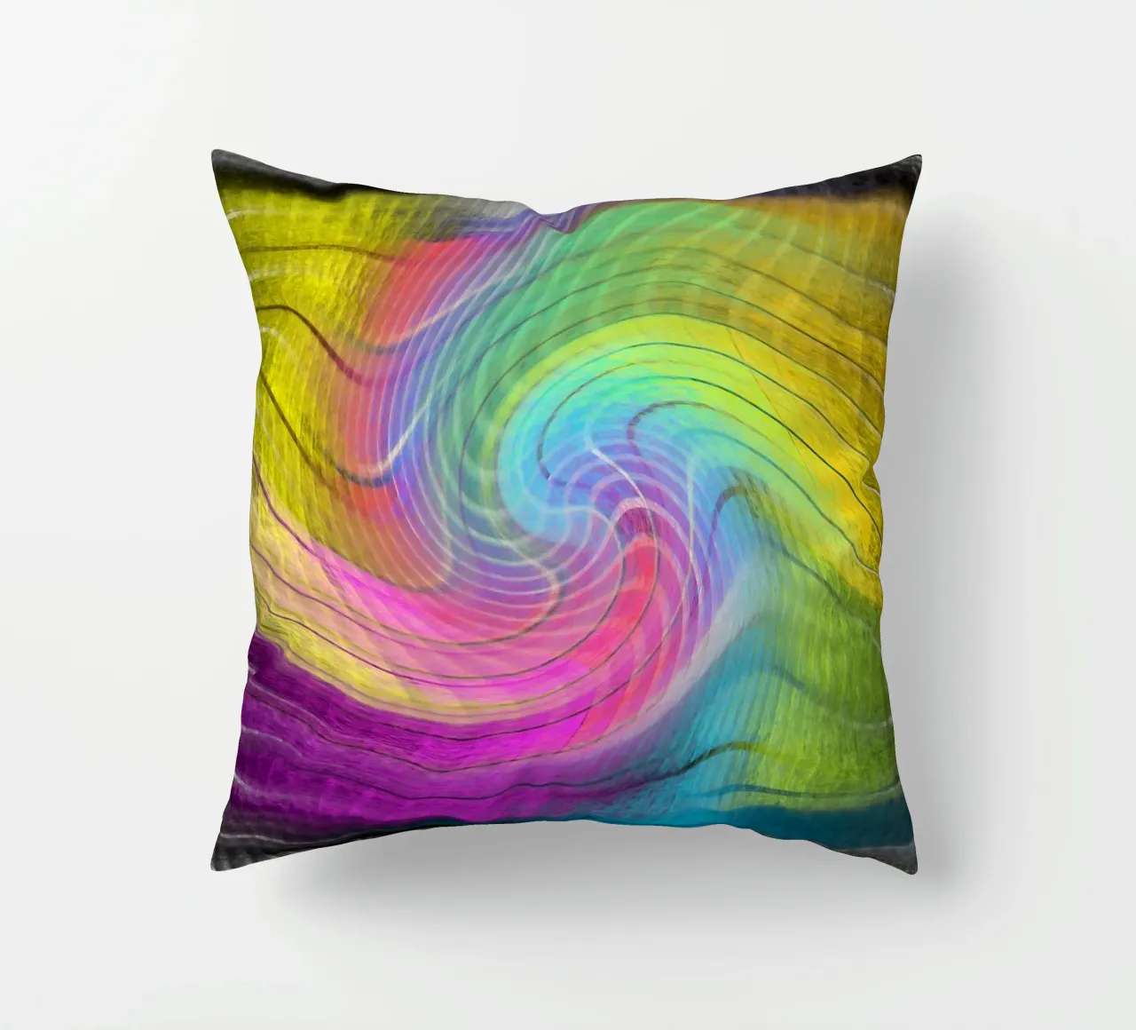 Colour spectrum in the vortex decorative cushion by Gürsel Yesil Digital Art