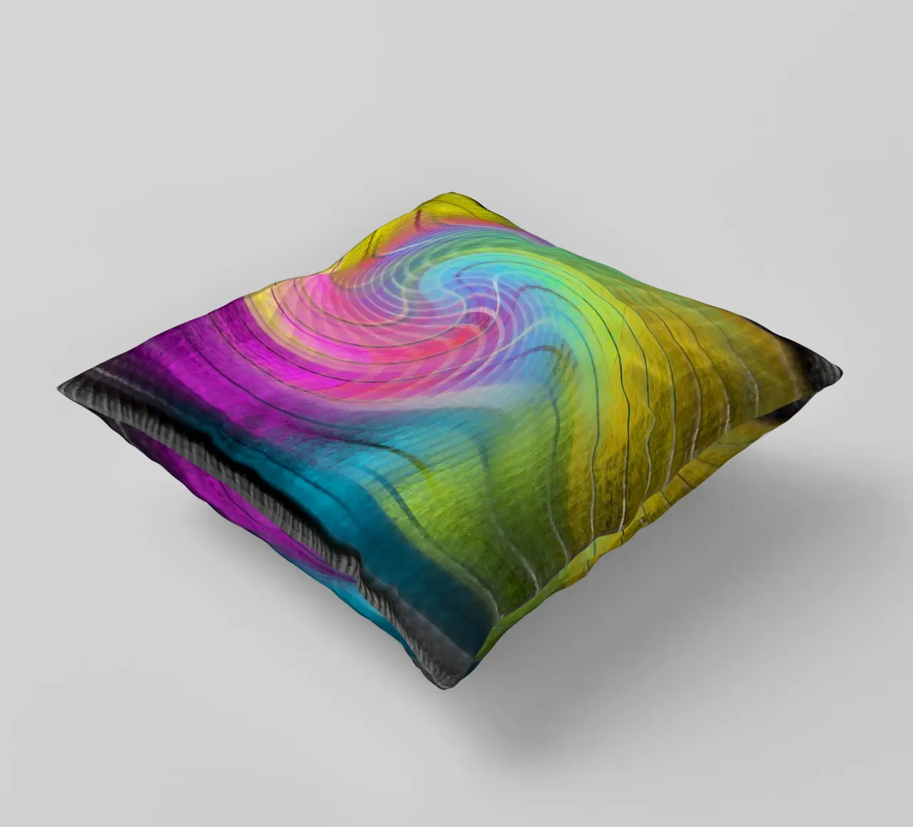 Colour spectrum in the vortex decorative cushion by Gürsel Yesil Digital Art