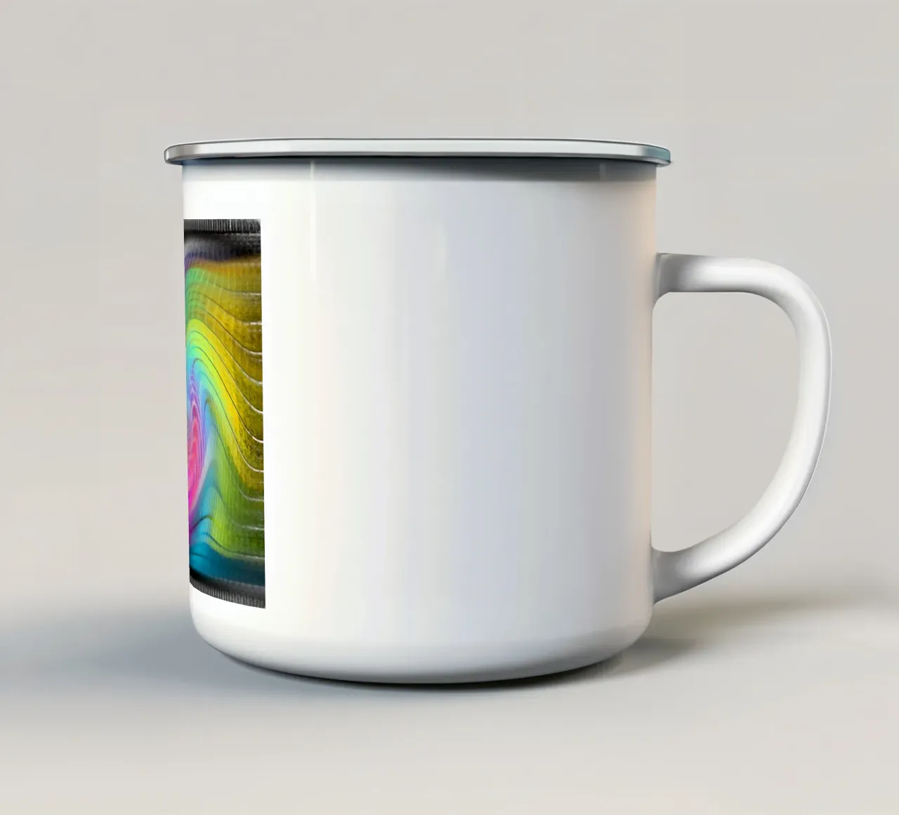 Colour spectrum in the vortex enamel mug by Gürsel Yesil Digital Art