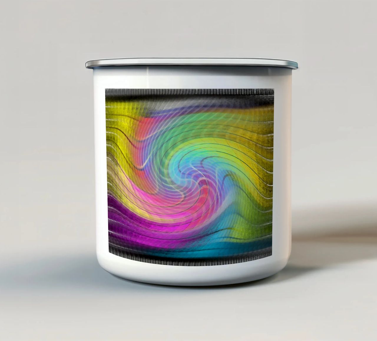 Lo spettro dei colori nel vortice tazza in smalto da Gürsel Yesil Digital Art